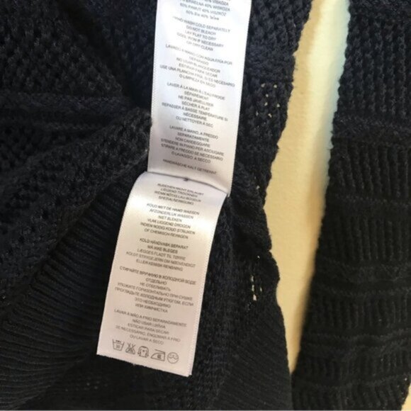 Michael Kors Cotton V Neck Open Knit Lightweight Sweater High Low Slit Hem Knit - Picture 11 of 14